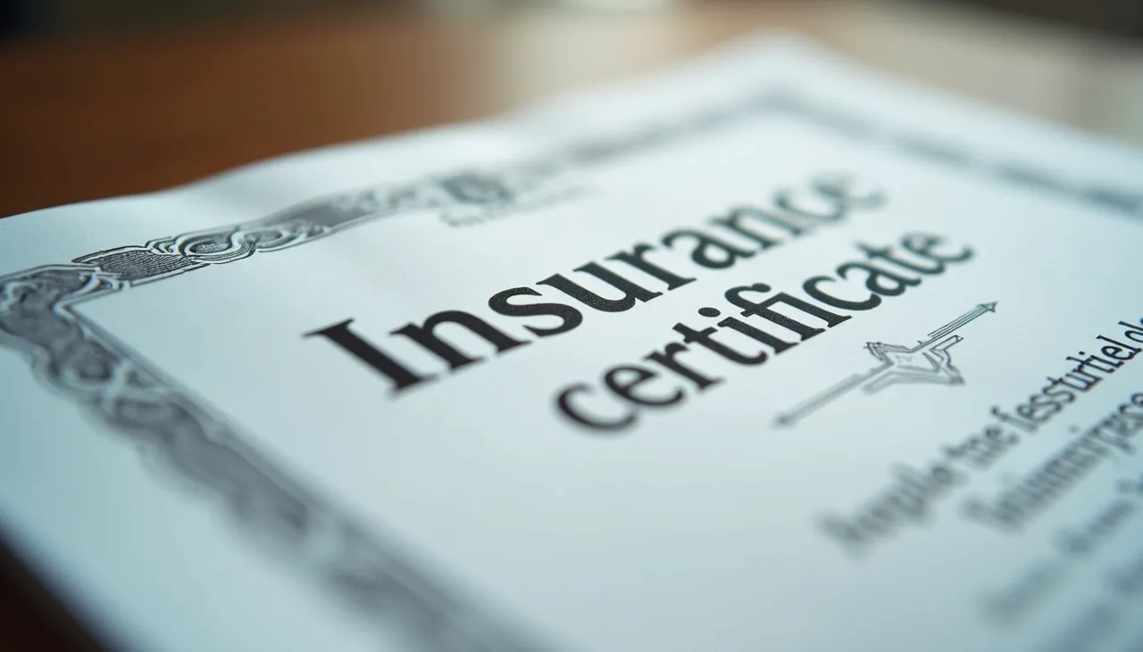 Close-up view of an insurance certificate showing the class of merit